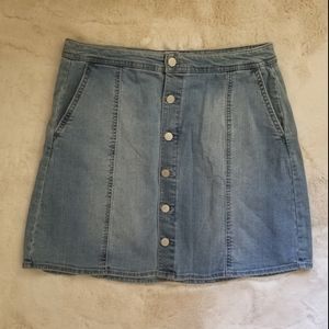 Jean Button Up Mini Skirt Womens 14